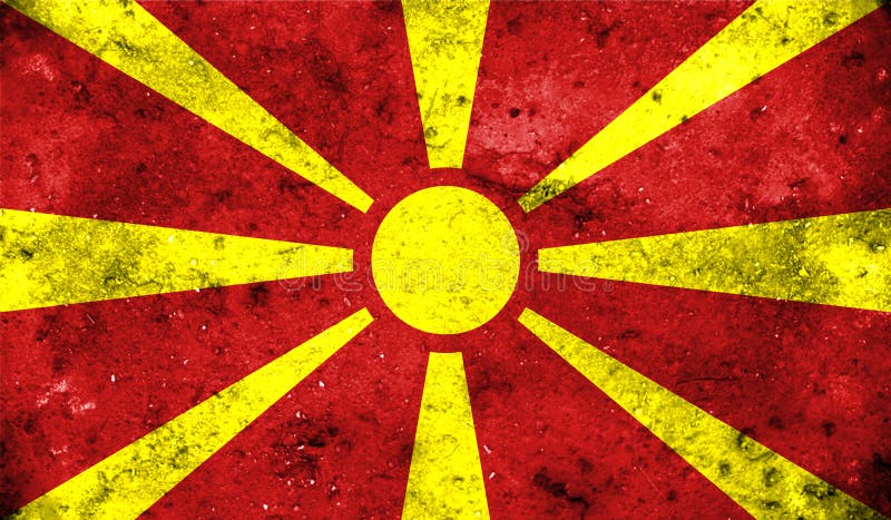 Macedonia Flag On Old Background Retro Effect Stock ...