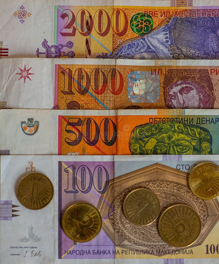 Macedonian money close up stock photo. Image of denar 243239900