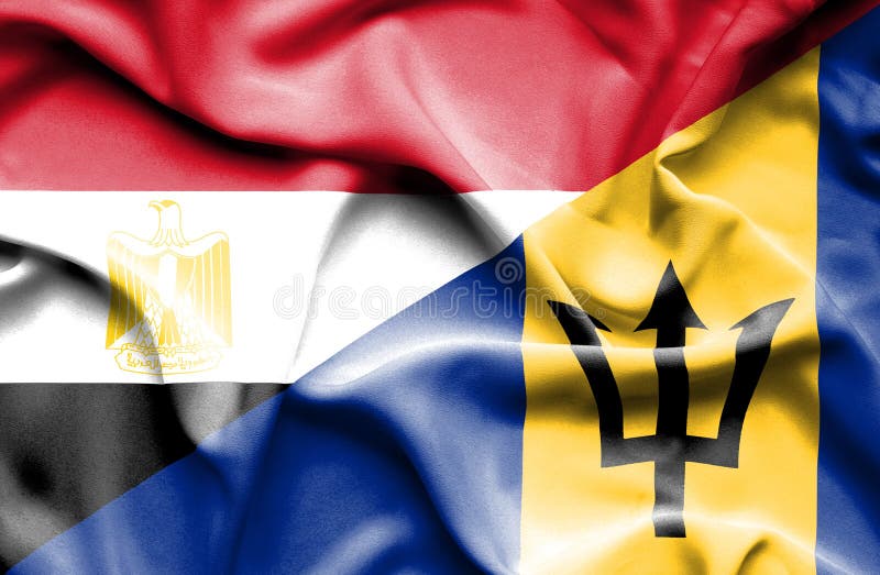 Machać flagę Barbados i Egipt ilustracji
