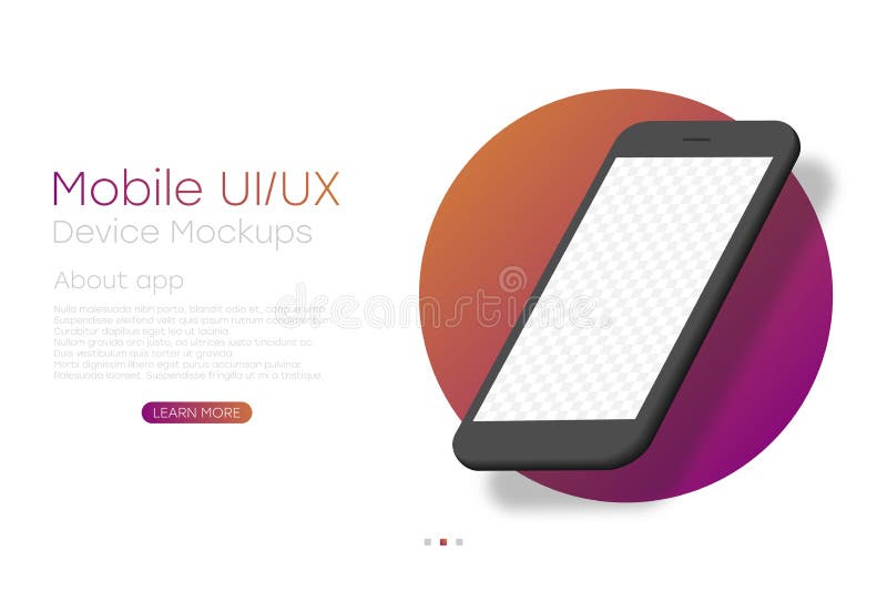 Machetă smartphone cu ecran transparent gol, șablon izometric 3d de telefon mobil 3d cu umbră. smartphone în vizualizare perspecti vector illustration