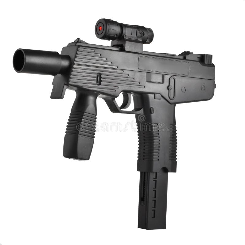 Machine Gun with Laser Sight Stock Photo Image of laser, magazine