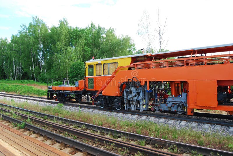 A Machine for Laying Rails and Sleepers. Raillaying Machine. Railway Construction. Rails