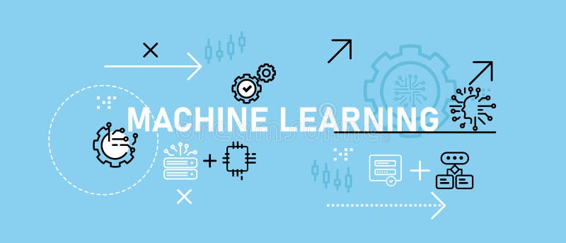 Machine learning AI artificial intelligence model training conceptual technology development engine thinking analyzing stock illustration