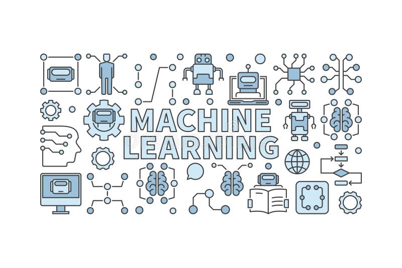 Machine learning algorithm illustration vector illustration