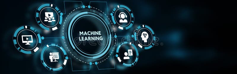 Machine learning artificial intelligence AI concept royalty free illustration