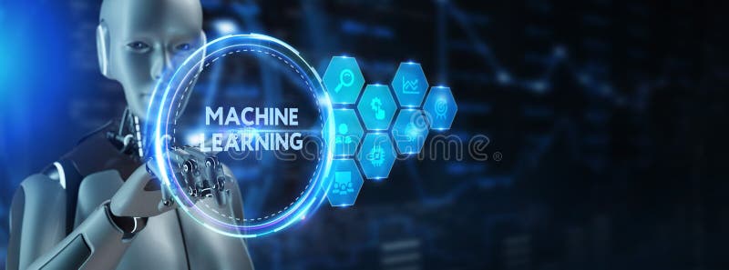 Machine learning artificial intelligence AI concept. 3d render vector illustration