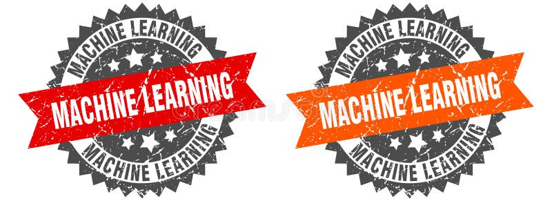 Machine learning band sign. machine learning grunge stamp set vector illustration