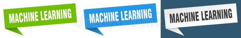 Machine learning banner. machine learning speech bubble label set. vector illustration