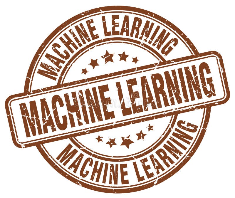 Machine learning brown stamp stock illustration