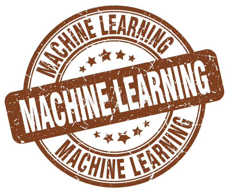 Machine learning brown stamp royalty free illustration