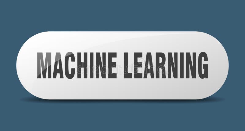 Machine learning button. machine learning sign. key. push button. vector illustration