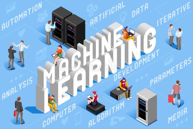 Machine Learning Illustration Artificial Intelligence vector illustration