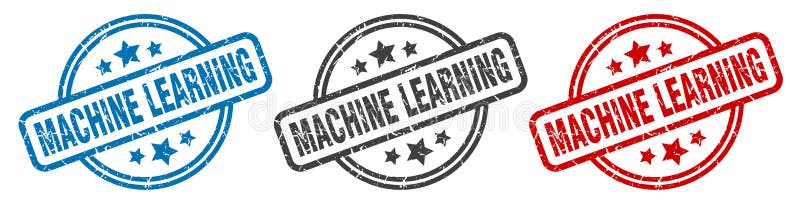 Machine learning stamp. machine learning round isolated sign. royalty free illustration