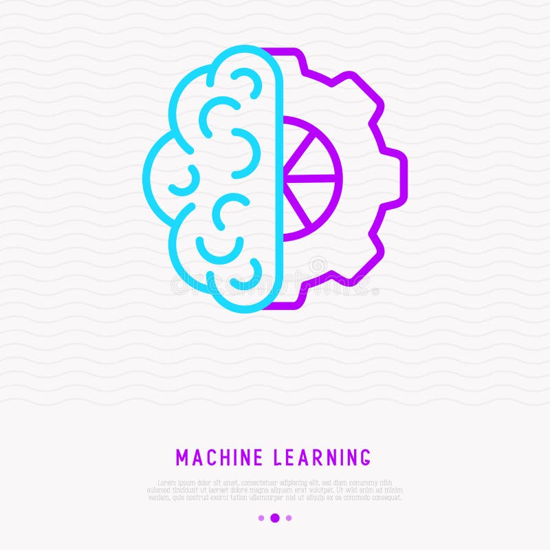 Machine learning icon: half brain and half wheel royalty free illustration Machine learning icon: half brain and half wheel royalty free illustration
