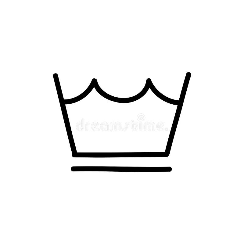 Machine Wash Permanent Press Symbol Doodle Icon, Vector Color Line