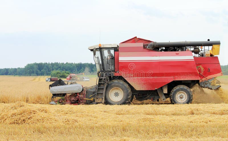 Machinery for harvesting grain