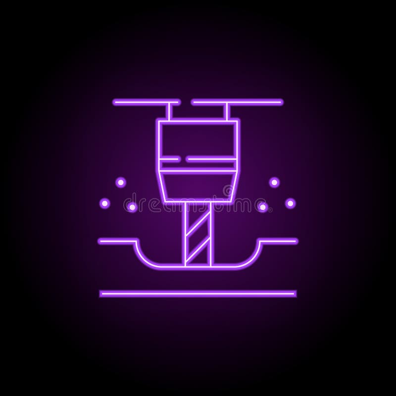 Machinery icon. Elements of Laser in neon style icons. Simple icon for websites, web design, mobile app, info graphics royalty free illustration