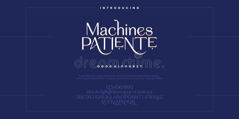 Machines Patiente Modern minimal abstract alphabet fonts vector illustration vector illustration