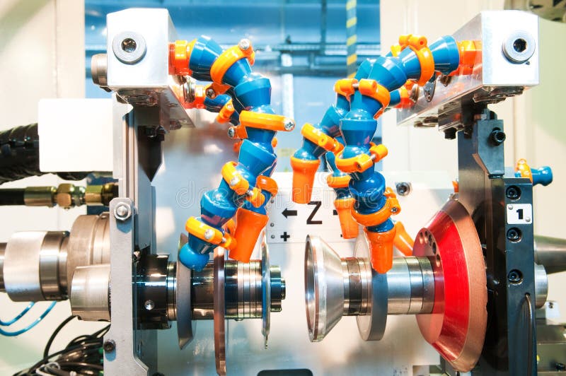 CNC machining center stock photo. Image of holes, goods 41751544