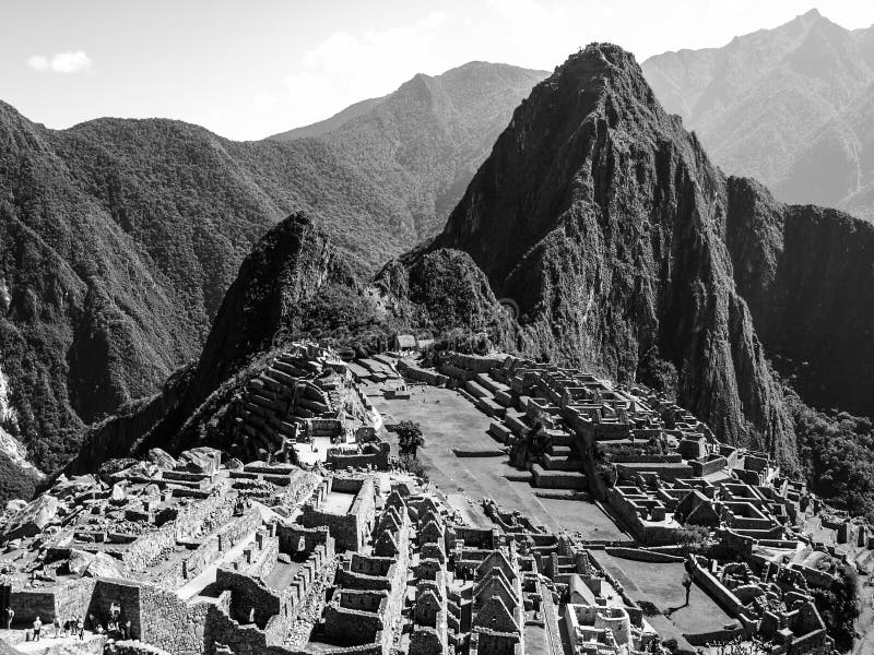 Machu Picchu En Blanco Y Negro Imagen de archivo Imagen de andes