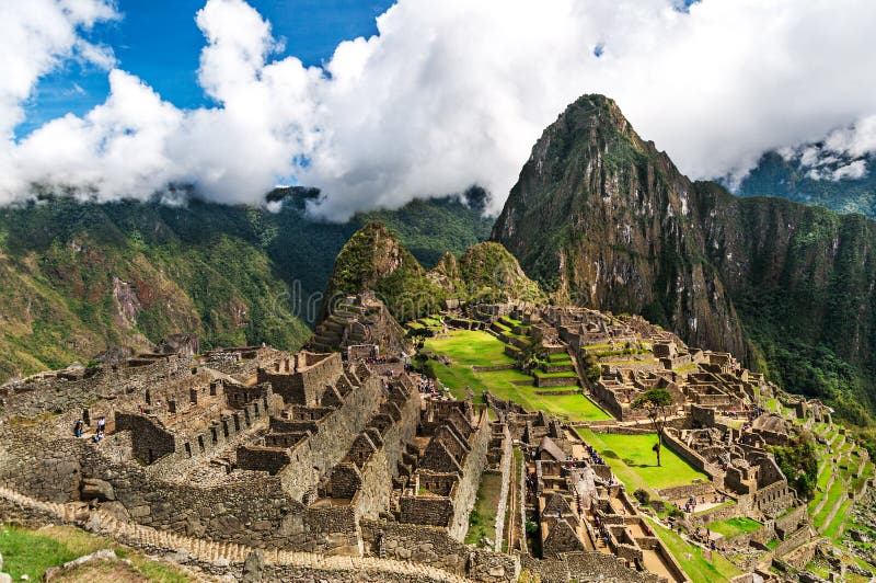 Machu Picchu, en peruansk historisk fristad i 1981 och en UNESCOvärldsarv i 1983 En av de nya sju underna av th royaltyfri fotografi Machu Picchu, en peruansk historisk fristad i 1981 och en UNESCOvärldsarv i 1983 En av de nya sju underna av th royaltyfri fotografi