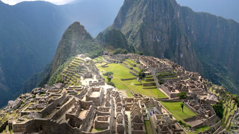 Machu Picchu - View from the wall stock video footage Machu Picchu - View from the wall stock video footage