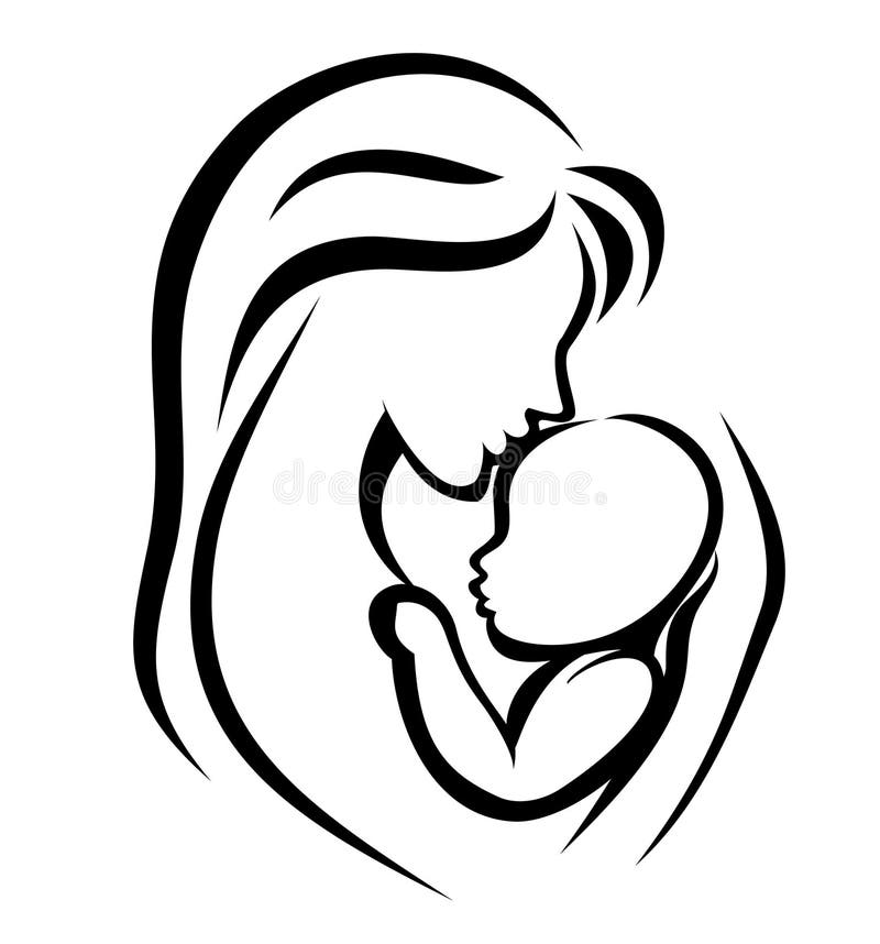 macierzysty dziecko symbol royalty ilustracja macierzysty dziecko symbol royalty ilustracja