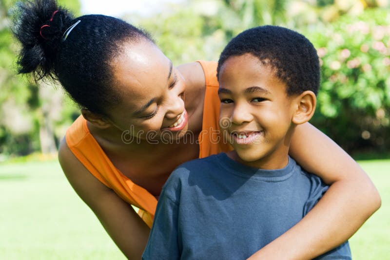 African mother and son together. African mother and son together