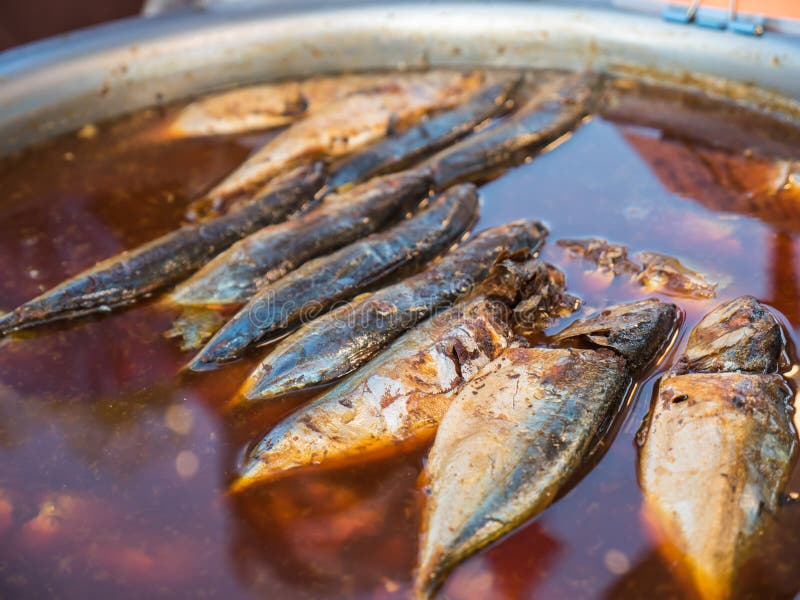 Mackerel fish boiled sweet stock photo. Image of restaurant 136253144