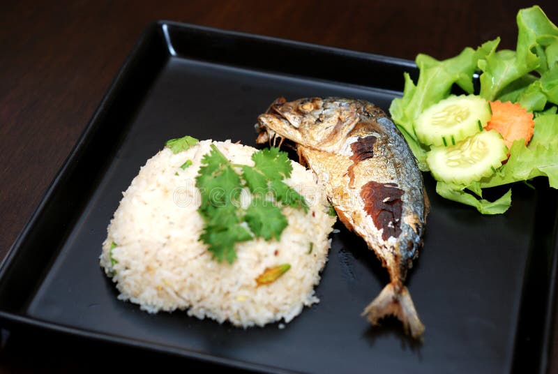 Mackerel Fish rice stock image. Image of fish, vegetable 70815337