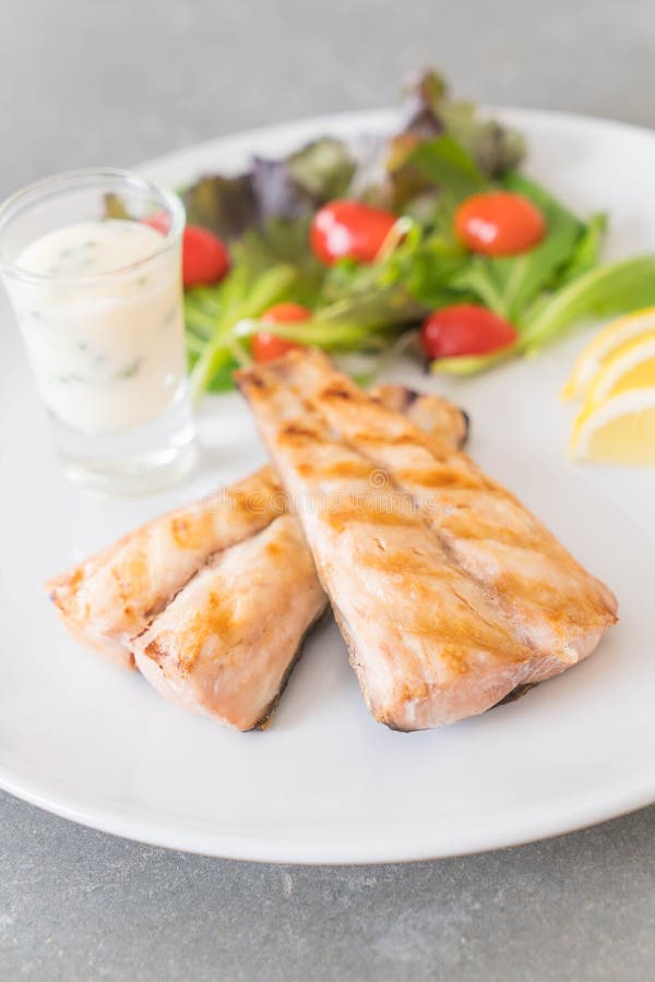 Mackerel fish steak stock image. Image of gourmet, fried 92860981