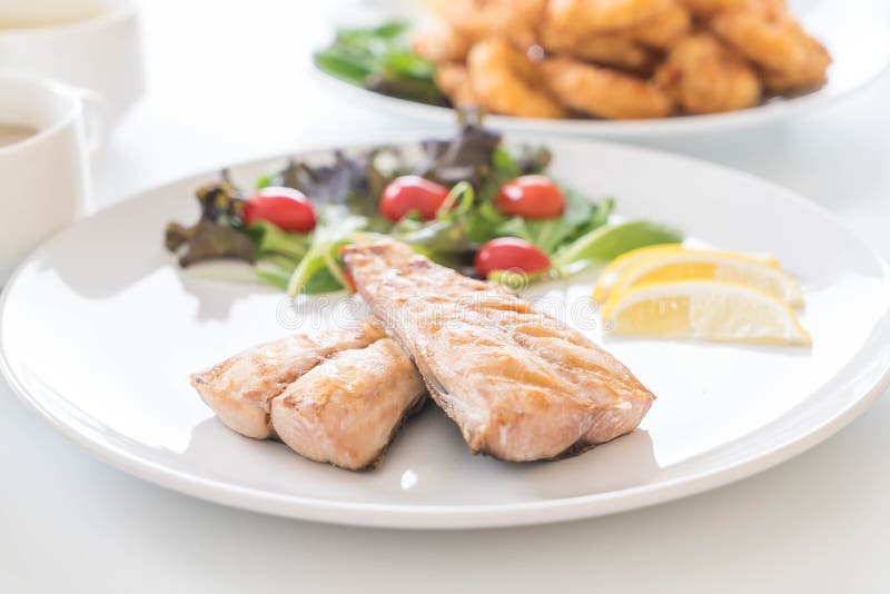 Mackerel fish steak stock photo. Image of fillet, spanish 94854552