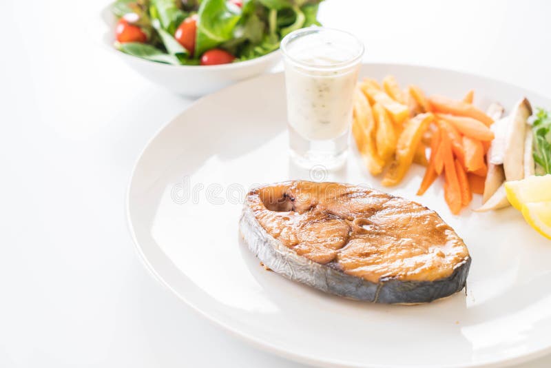 Mackerel fish steak stock photo. Image of meat, dinner 95187368