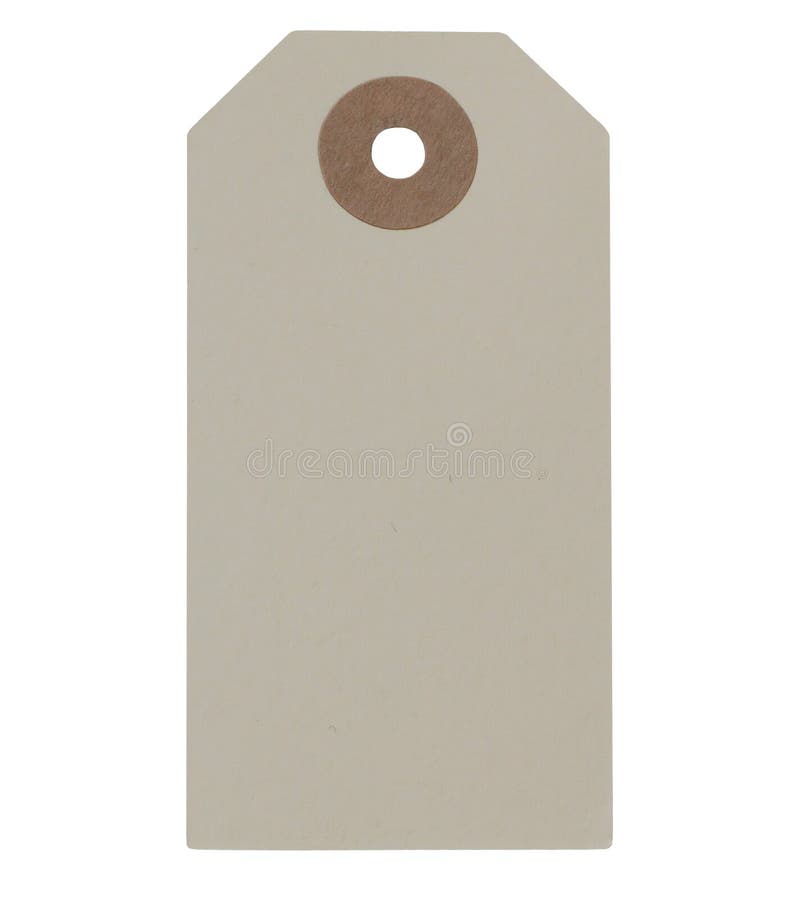 Mackup för tom beige-presenttagg. Tom pappersetikettmall isolerad på transparent bakgrund. Branding-mockup. Enkelt utdrag royaltyfri bild