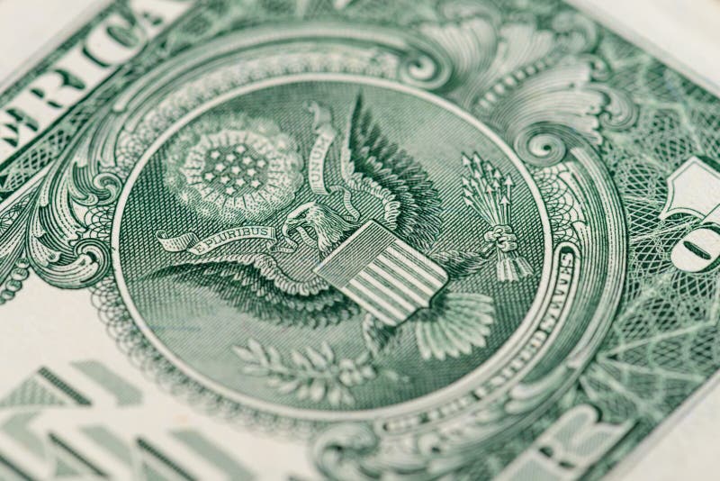 Macro banconota del frammento un dollaro americano immagini stock Macro banconota del frammento un dollaro americano immagini stock