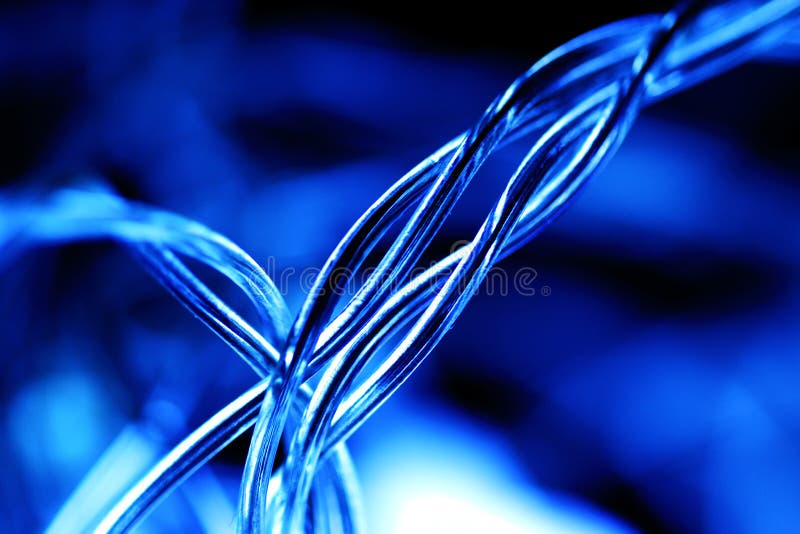 Macro blue electric wires royalty free stock photos