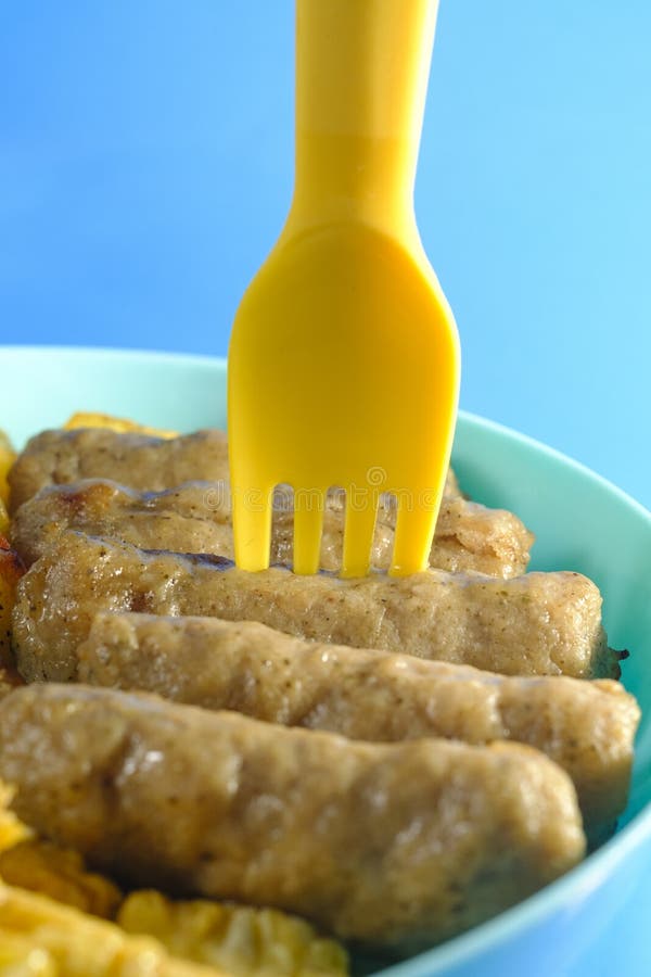 Macro Breakfast Sausage stock photo. Image of chicken 236169950