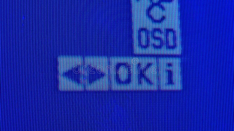 Macro capture d'un vieil écran de télévision analogique. Menu rétro analogique de paramètres de télévision dans la fin extrême. De banque de vidéos