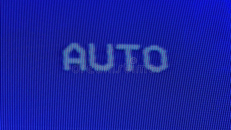 Macro capture d'un vieil écran de télévision analogique. Menu rétro analogique de paramètres de télévision dans la fin extrême. De clips vidéos
