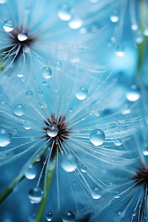 Macro capture of a dandelion. Generative AI stock illustration