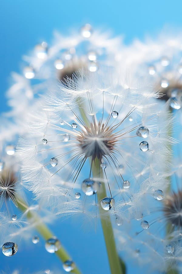 Macro capture of a dandelion. Generative AI royalty free illustration