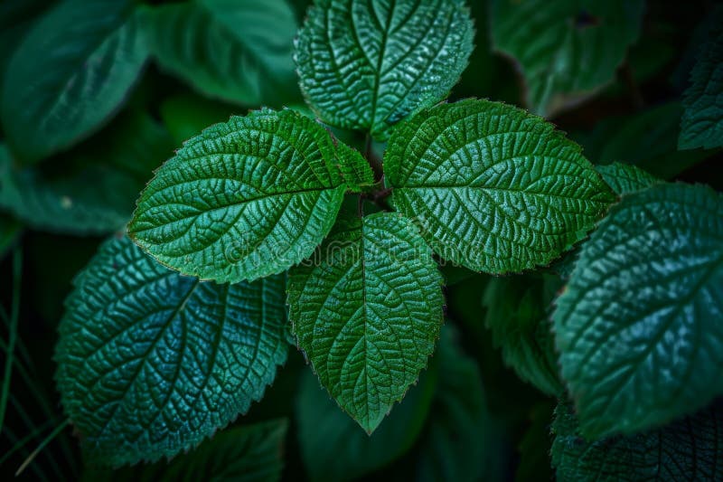 Macro capture of lush leaf veins on minimalist backdrop, ideal for text overlay and seo stock illustration