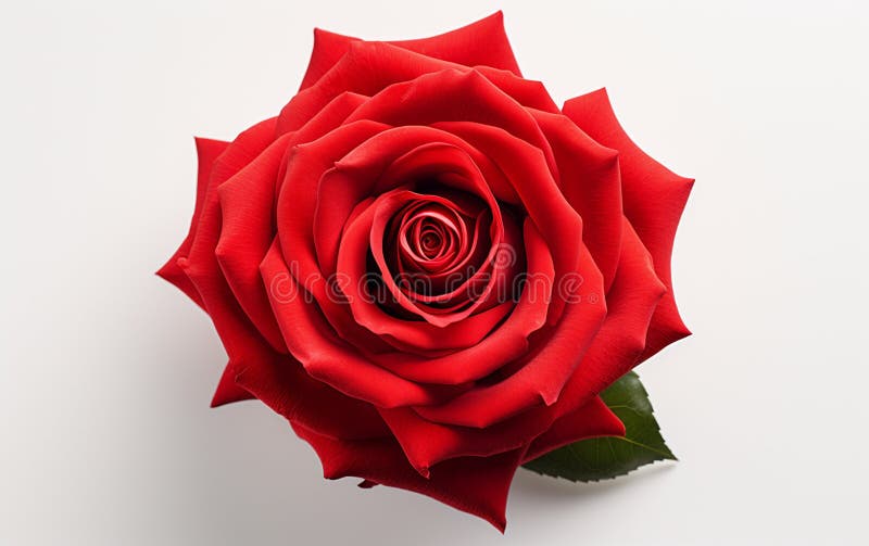 \'Macro Capture of a Red Rose on White Background GENERATIVE AI royalty free illustration