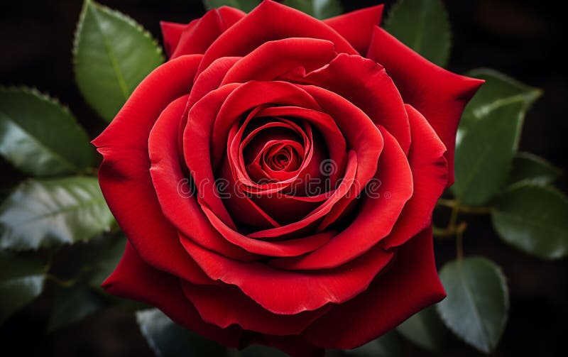\'Macro Capture of a Red Rose on White Background GENERATIVE AI vector illustration
