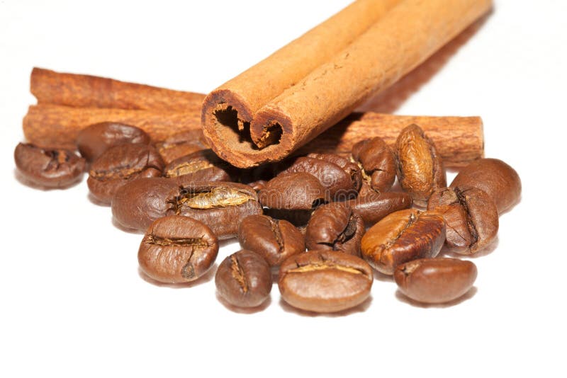 Macro of Cinnamon and Coffee Beans Stock Image Image of stick, roast 23483539