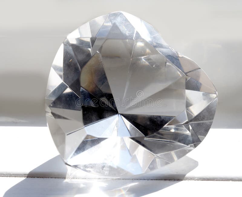 Macro close-up of giant crystal heart stock photos