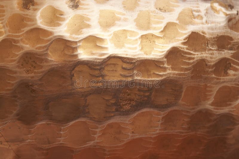 Macro close-up pattern of hammered cooper pot 4