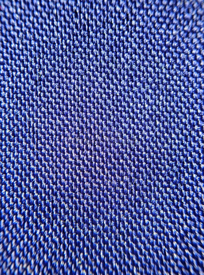 Macro Closeup of Texture Blue Fabric Cloth Textile Background Stock