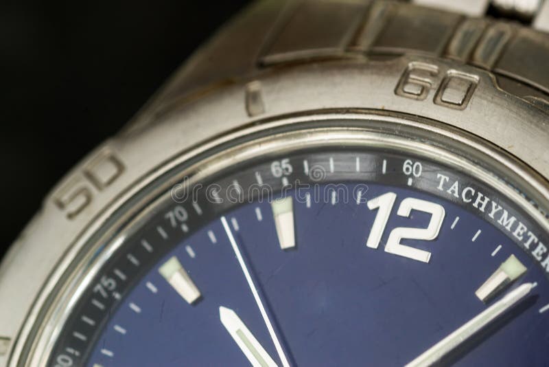 Macro Closeup of a Silver Watch Face Stock Image Image of fashion