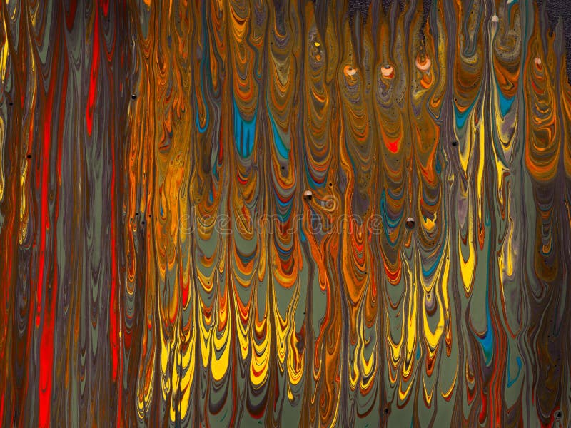 Flowing colorful mixed paint on canvas royalty free stock photography